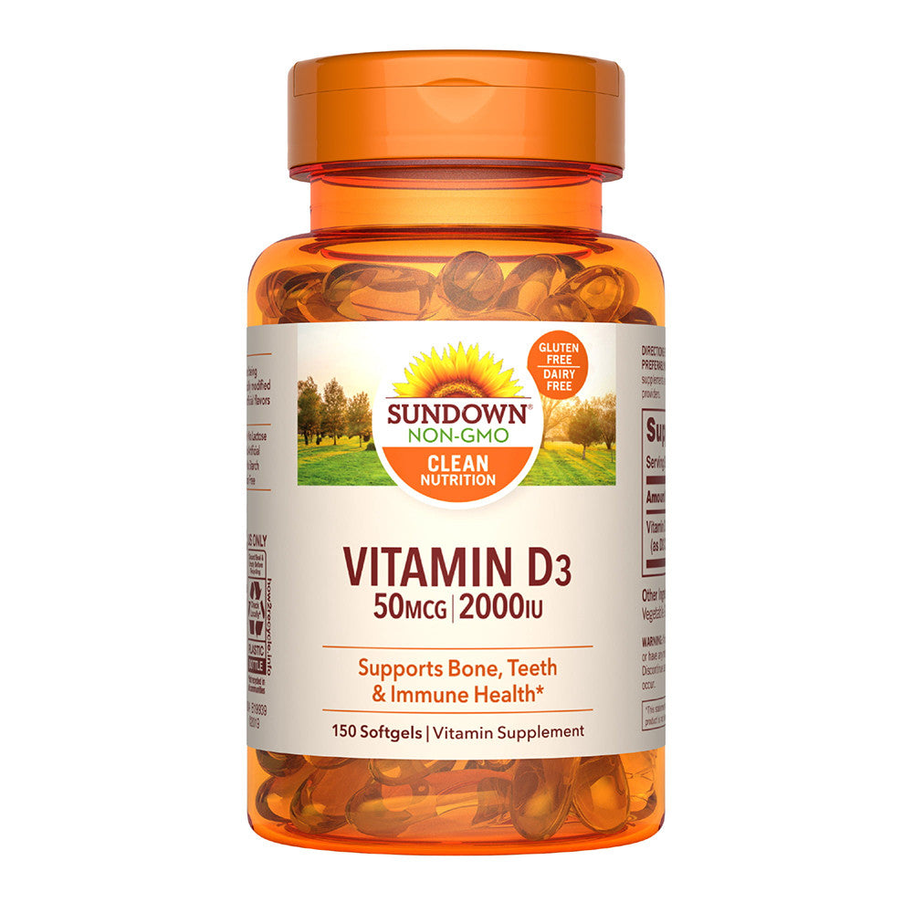 Sundown Naturals Super Potency Vitamin D3 2000 Iu Softgels, 150 Ea